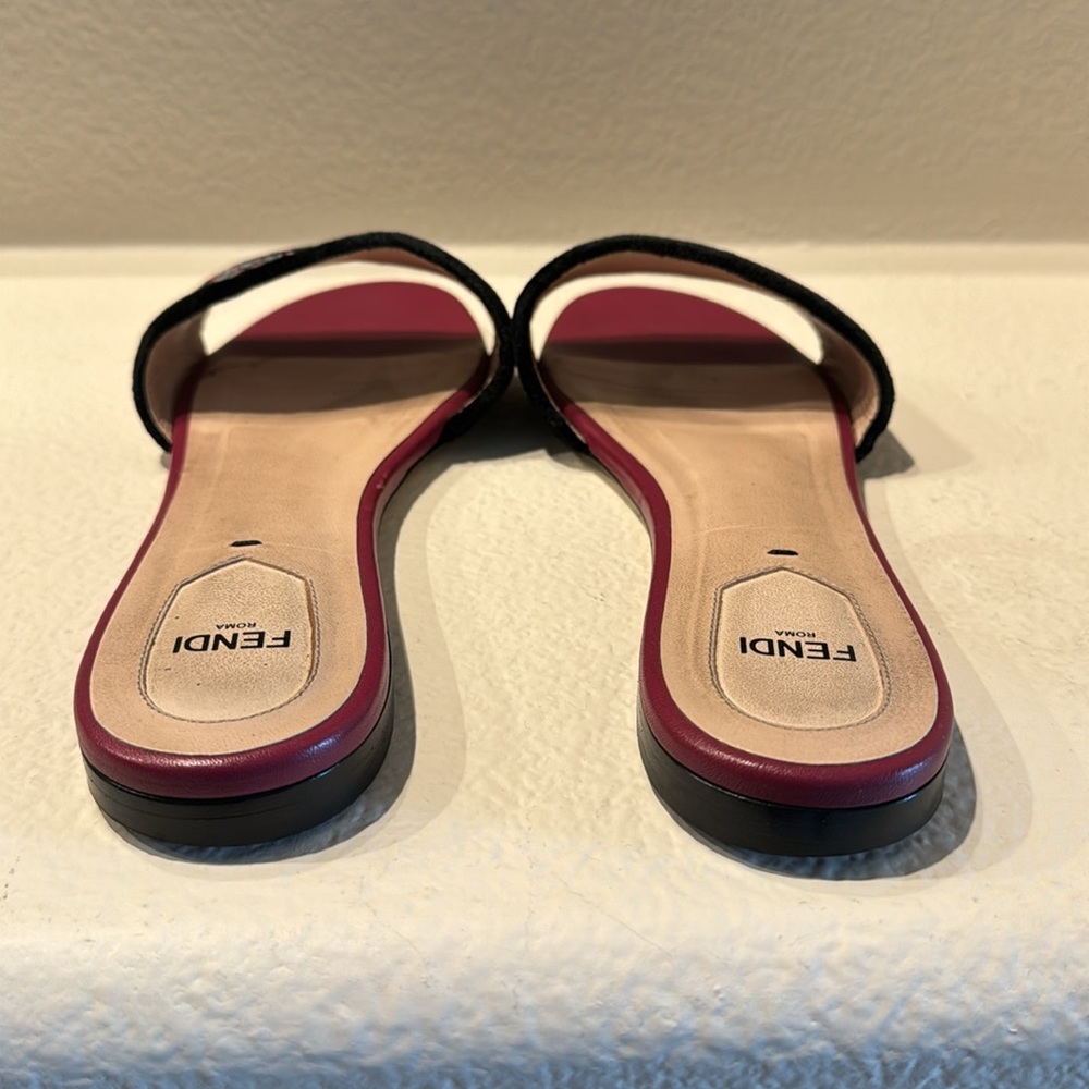 Fendi Multicolor Embroidered Slippers - Picture 3 of 6